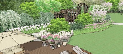 Визуализация проектируемой зоны сада - 3D.